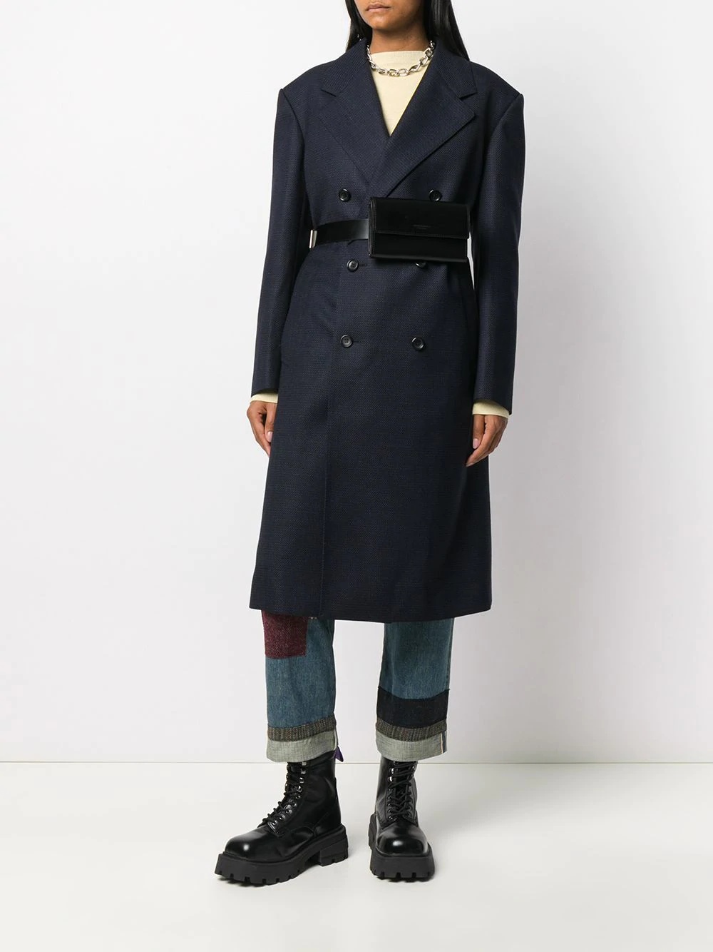 double-breasted wool midi coat - 2