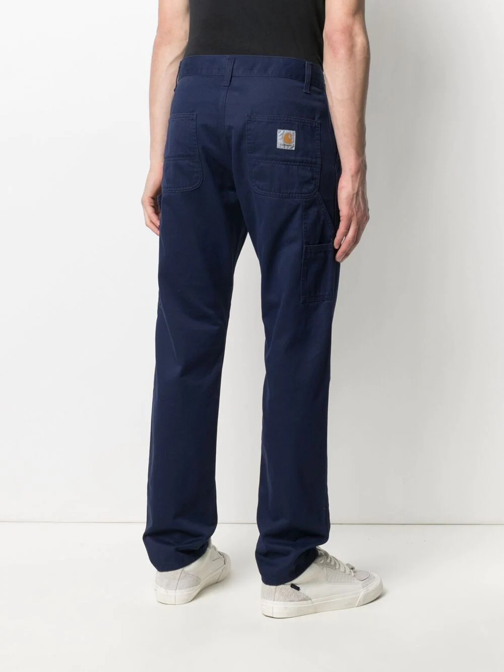 logo-patch straight-leg trousers - 4