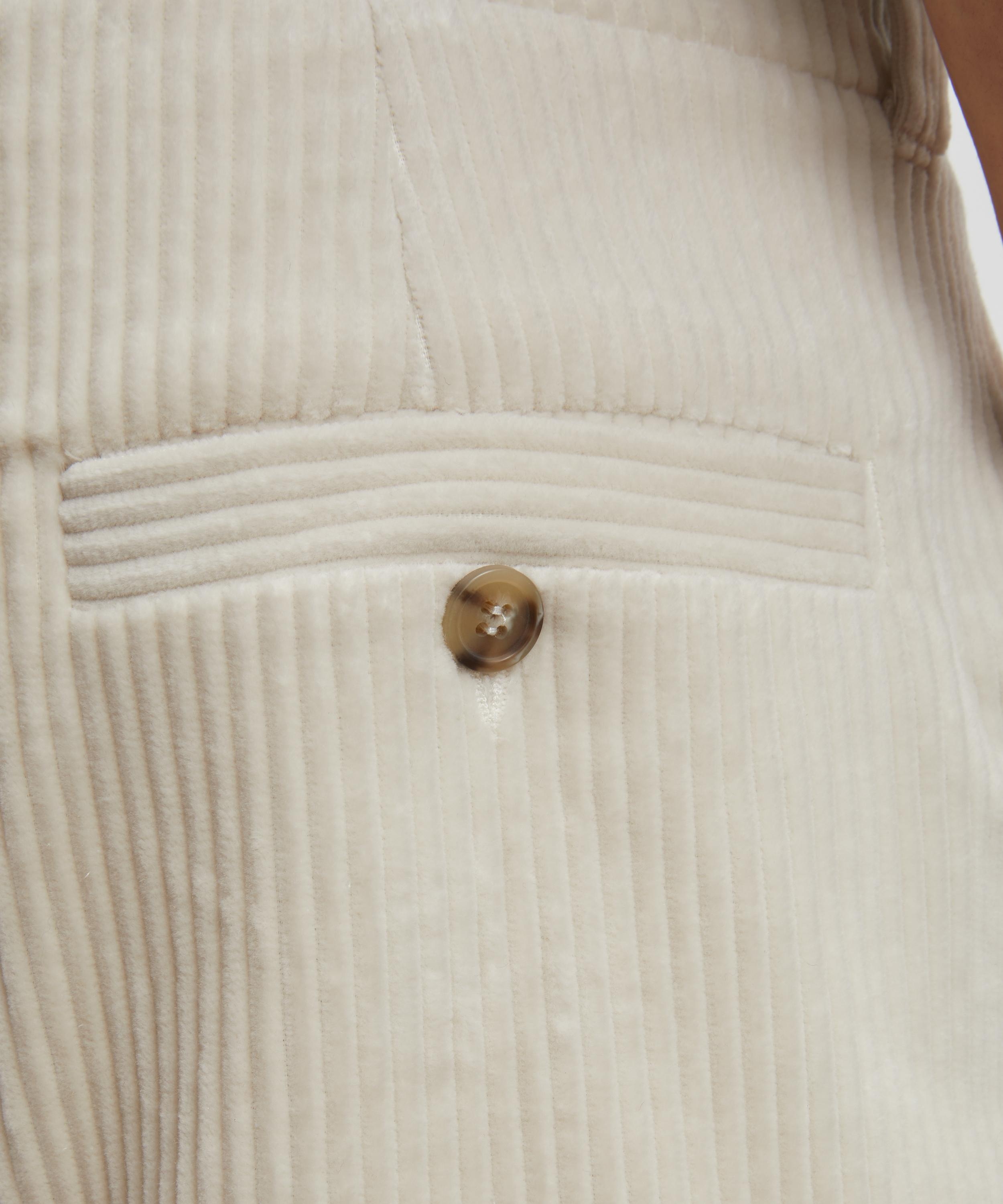 Ecru Loose-Fit Corduroy River Trousers - 5