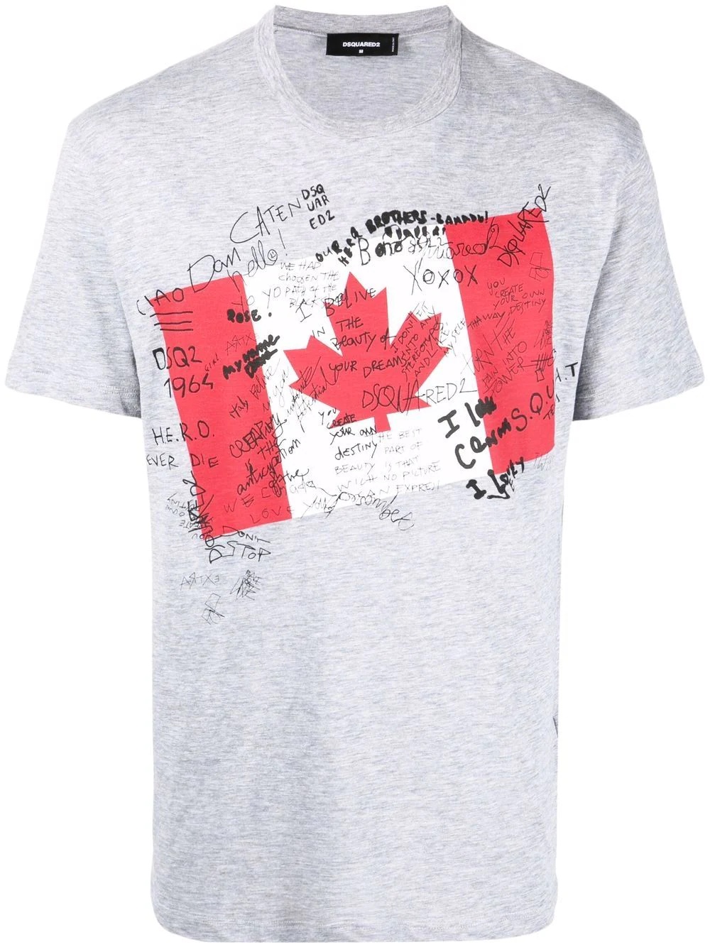 graphic flag-print cotton T-shirt - 1