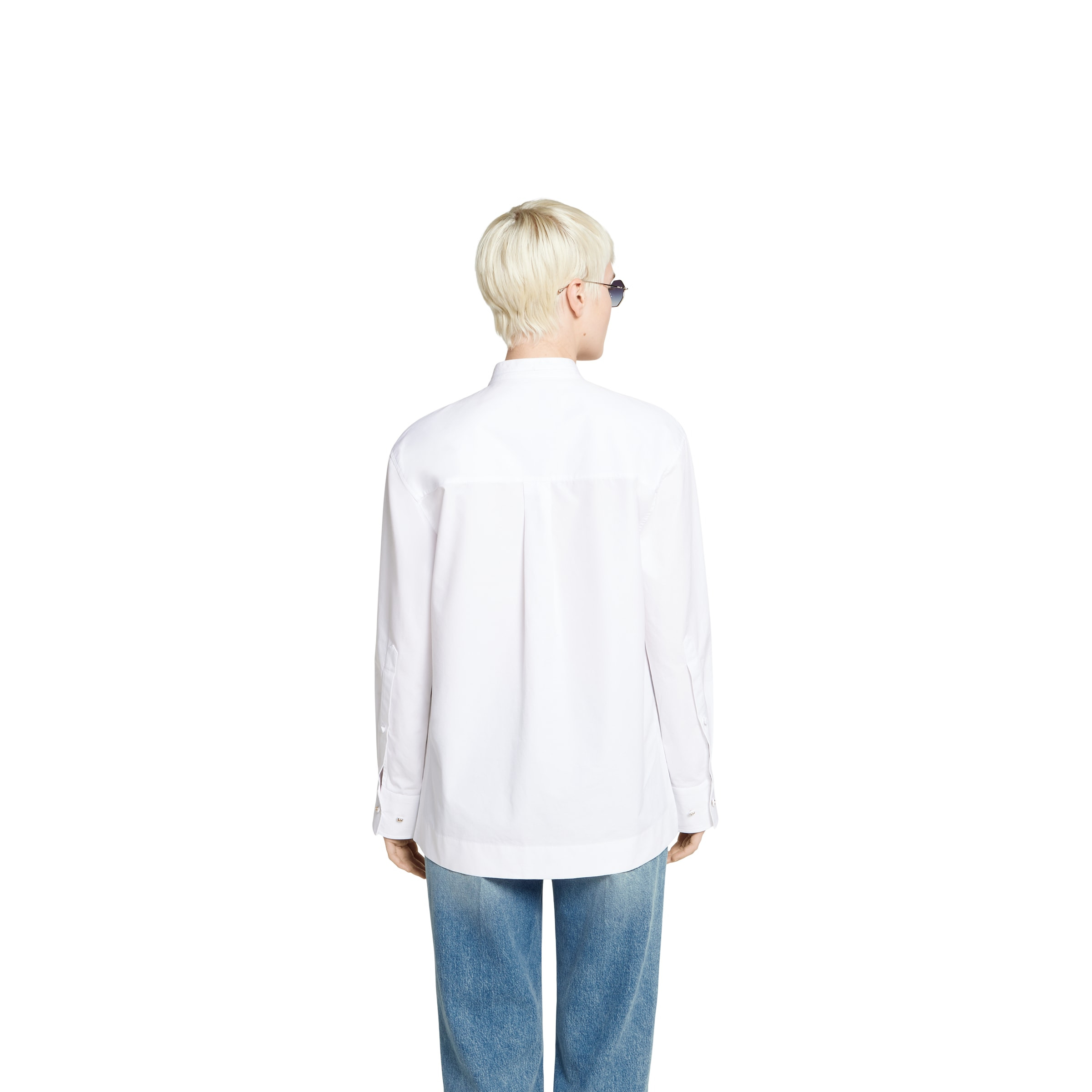 Cotton poplin shirt with embroidery - 4