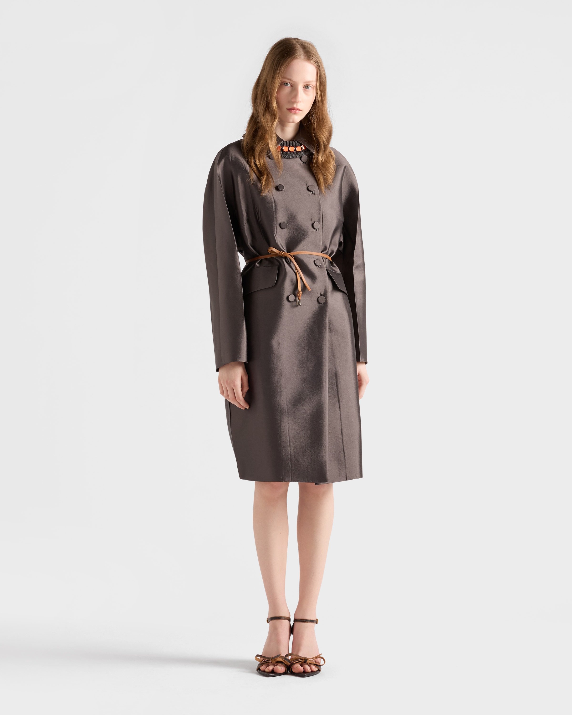 Double-breasted wool and silk coat - 2
