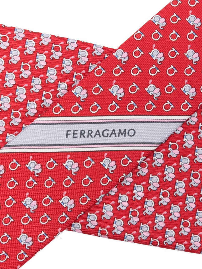 elephant print silk tie 3