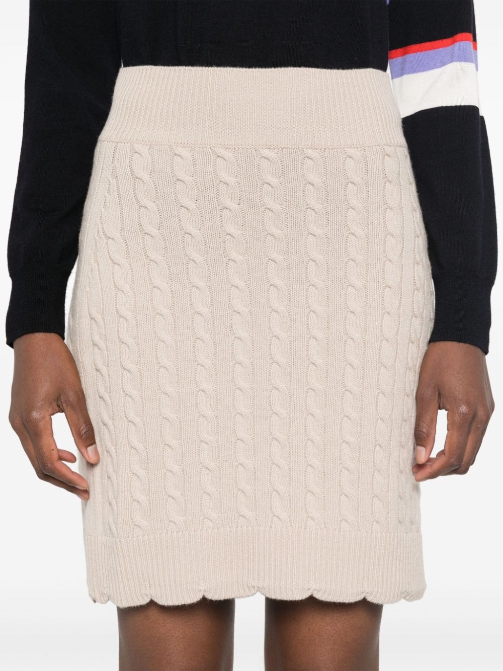 cable-knit merino wool mini skirt - 5