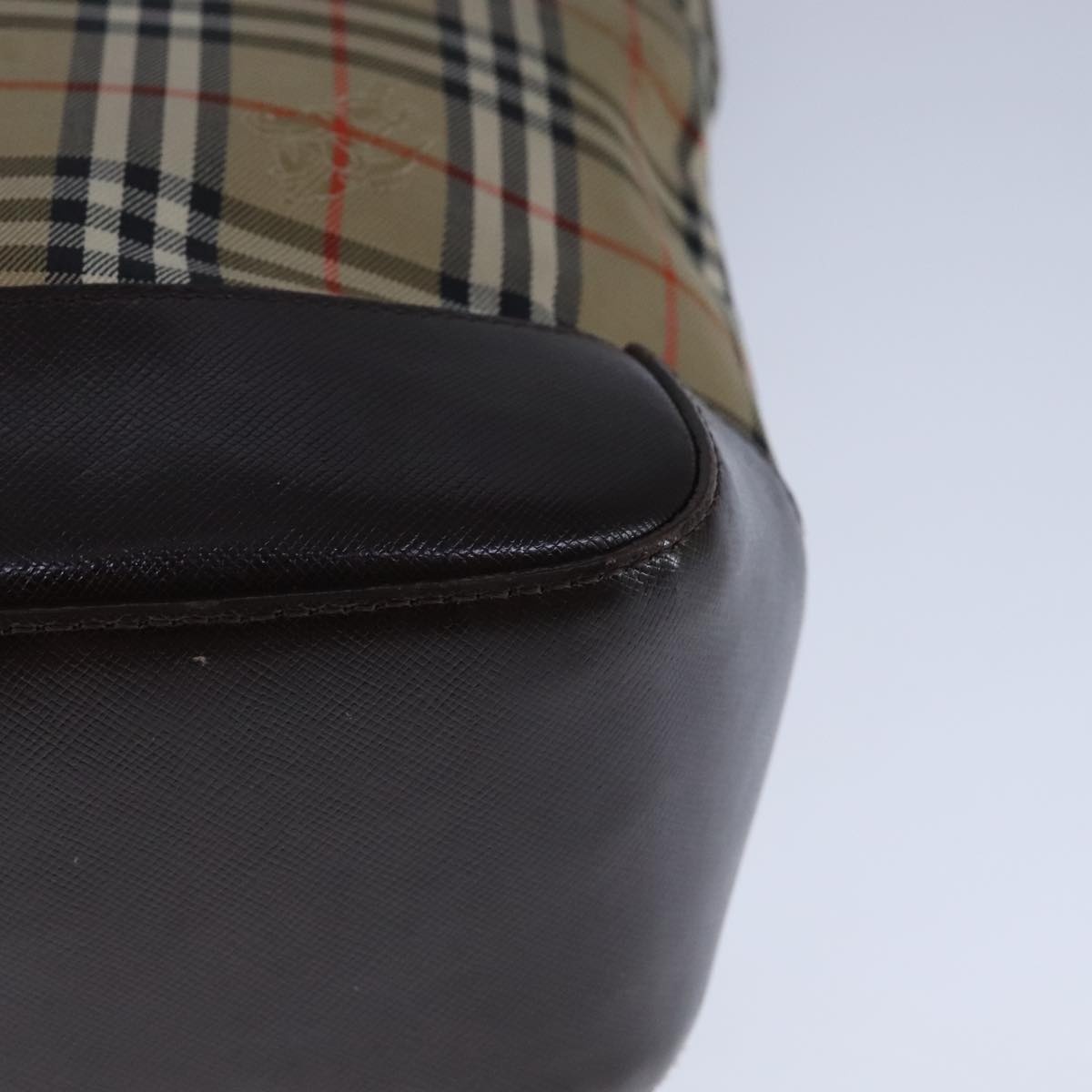 Burberry Nova Check Tote Bag Canvas Leather Beige - 15