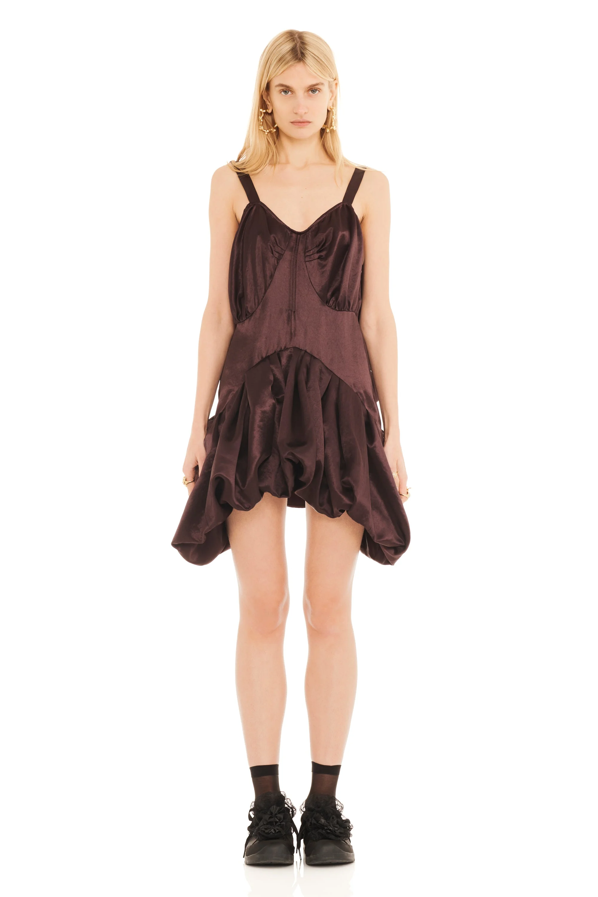 CHOCOLATE VALERIAN SLIP DRESS - 1