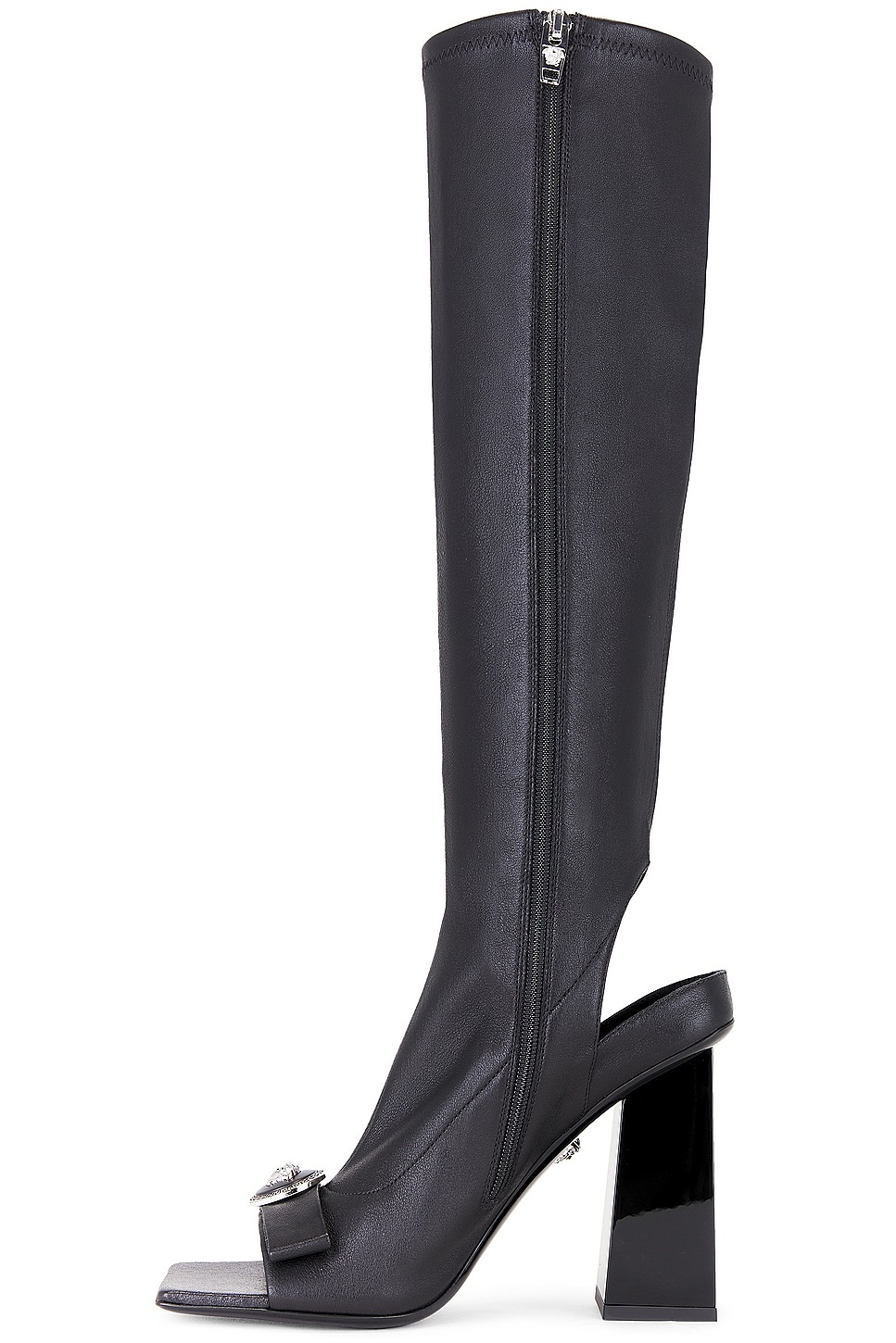 Heeled Open-toe Riding Boot - 5