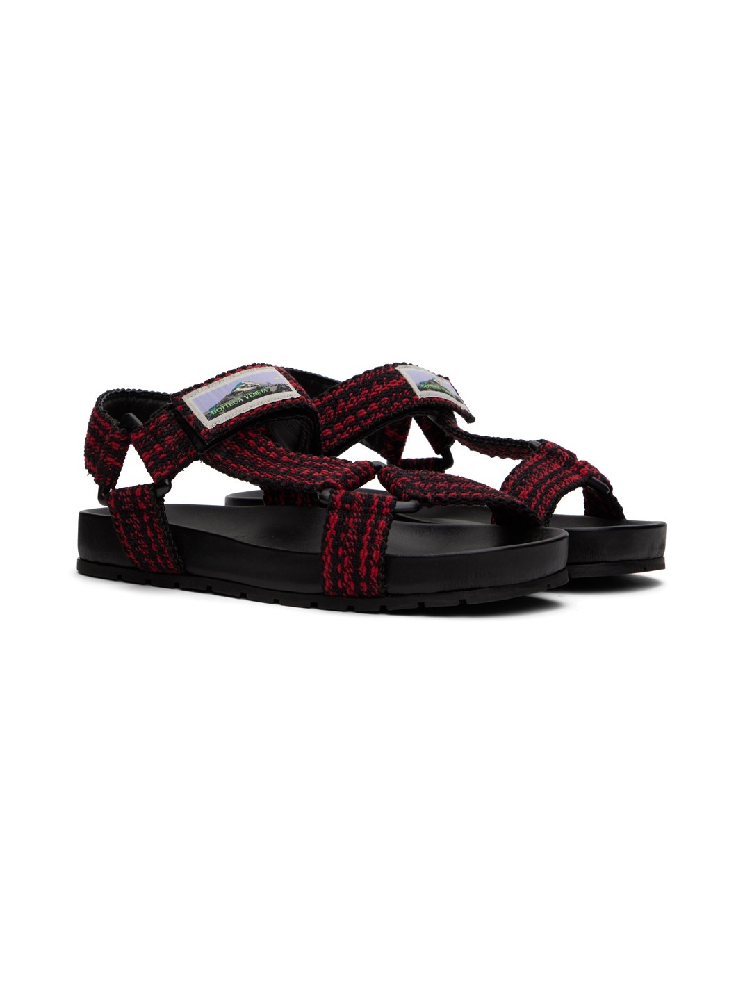 Black & Red Trip Sandals - 4