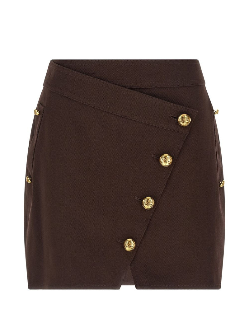 asymmetrical jewel-button mini skirt 1
