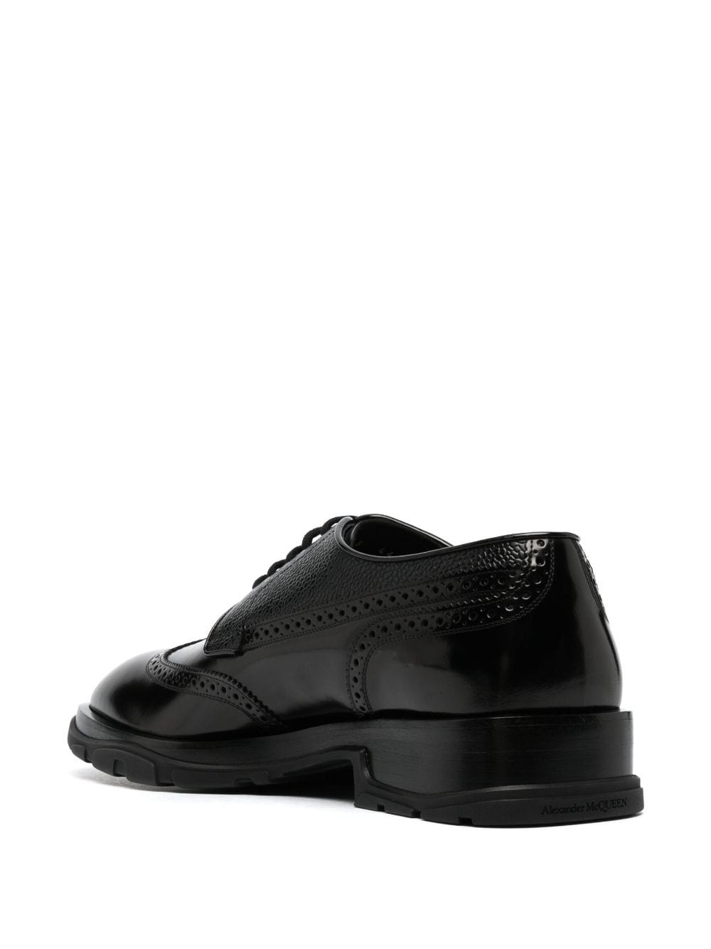 lace-up leather brogues - 3