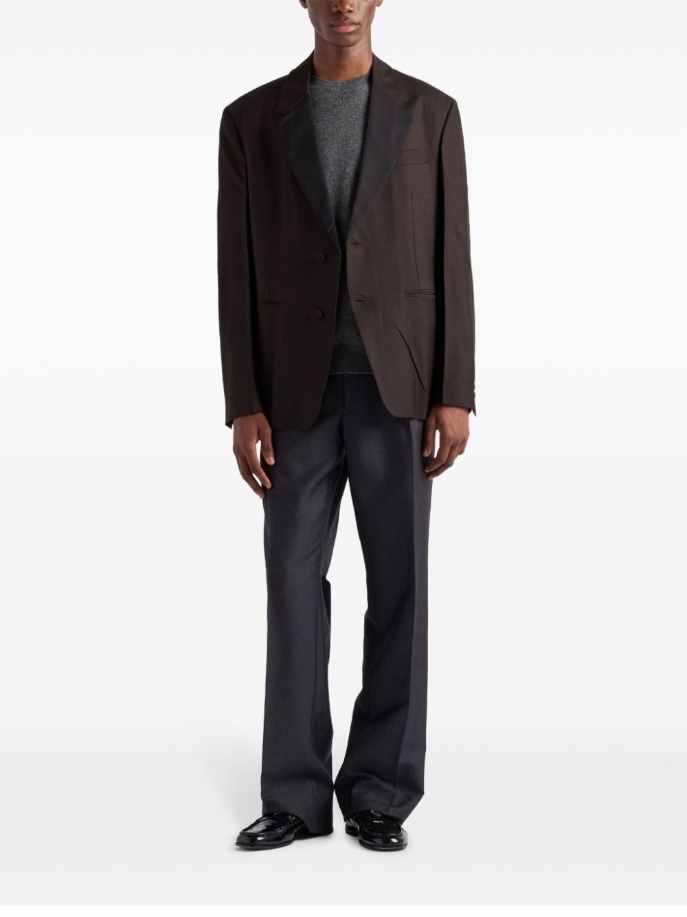 Prada Prada Men Single-Breasted Mohair Wool Jacket