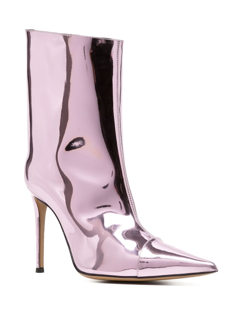 metallic-finish 100mm ankle boots - 2