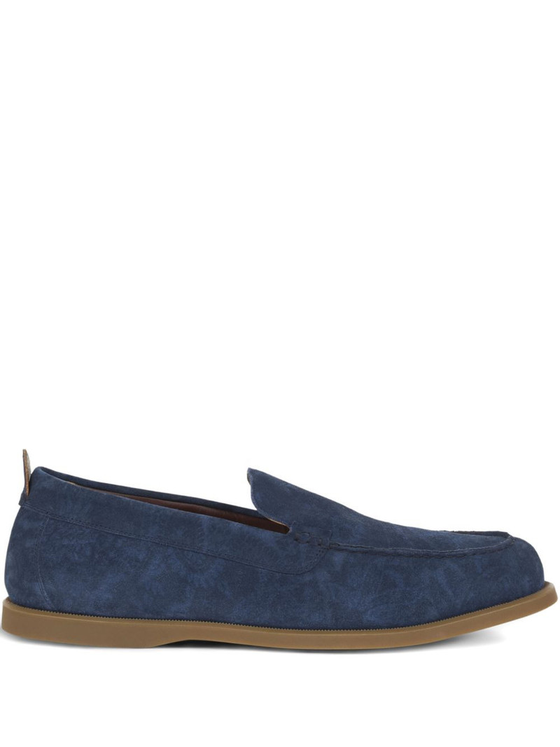printed suede slip-on loafers 1