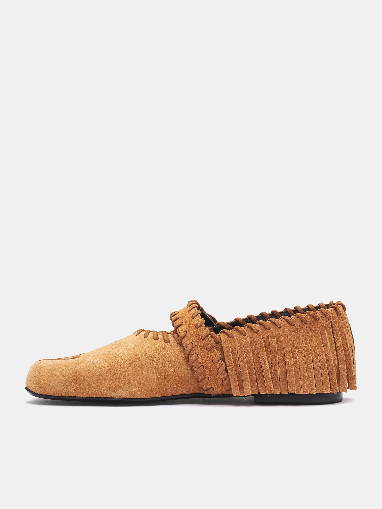 Suede Fringe Five-Toe Ballet Flat - 3