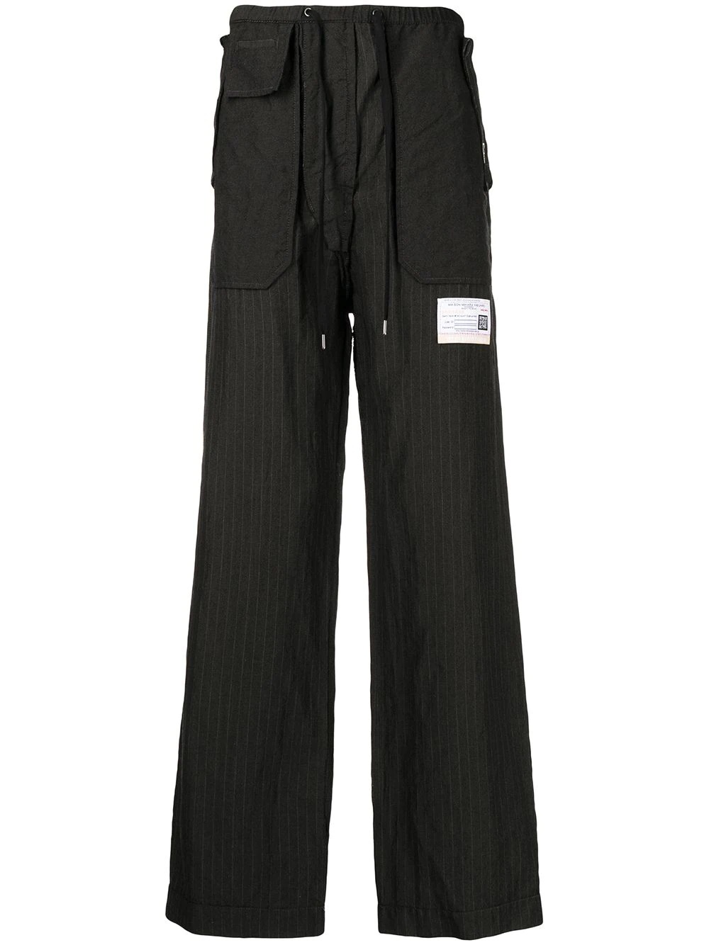 pinstripe straight-leg trousers - 1