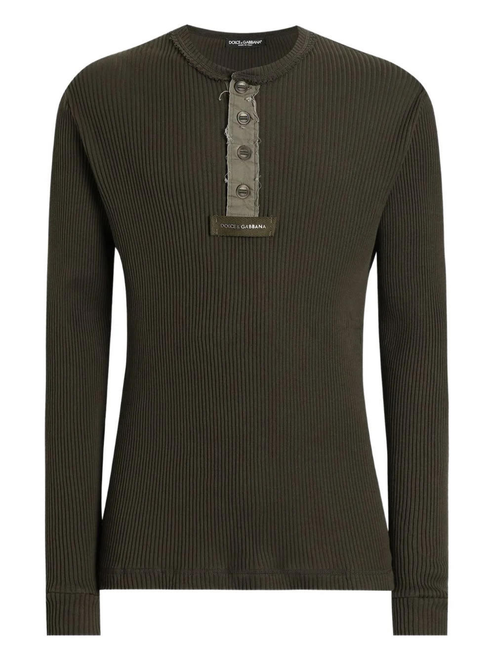 button ribbed T-shirt - 1