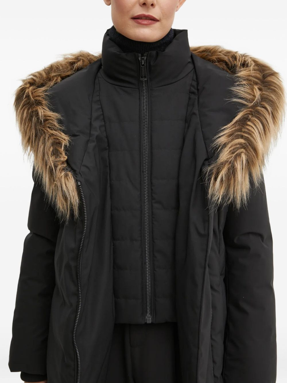 faux-fur hooded coat - 5