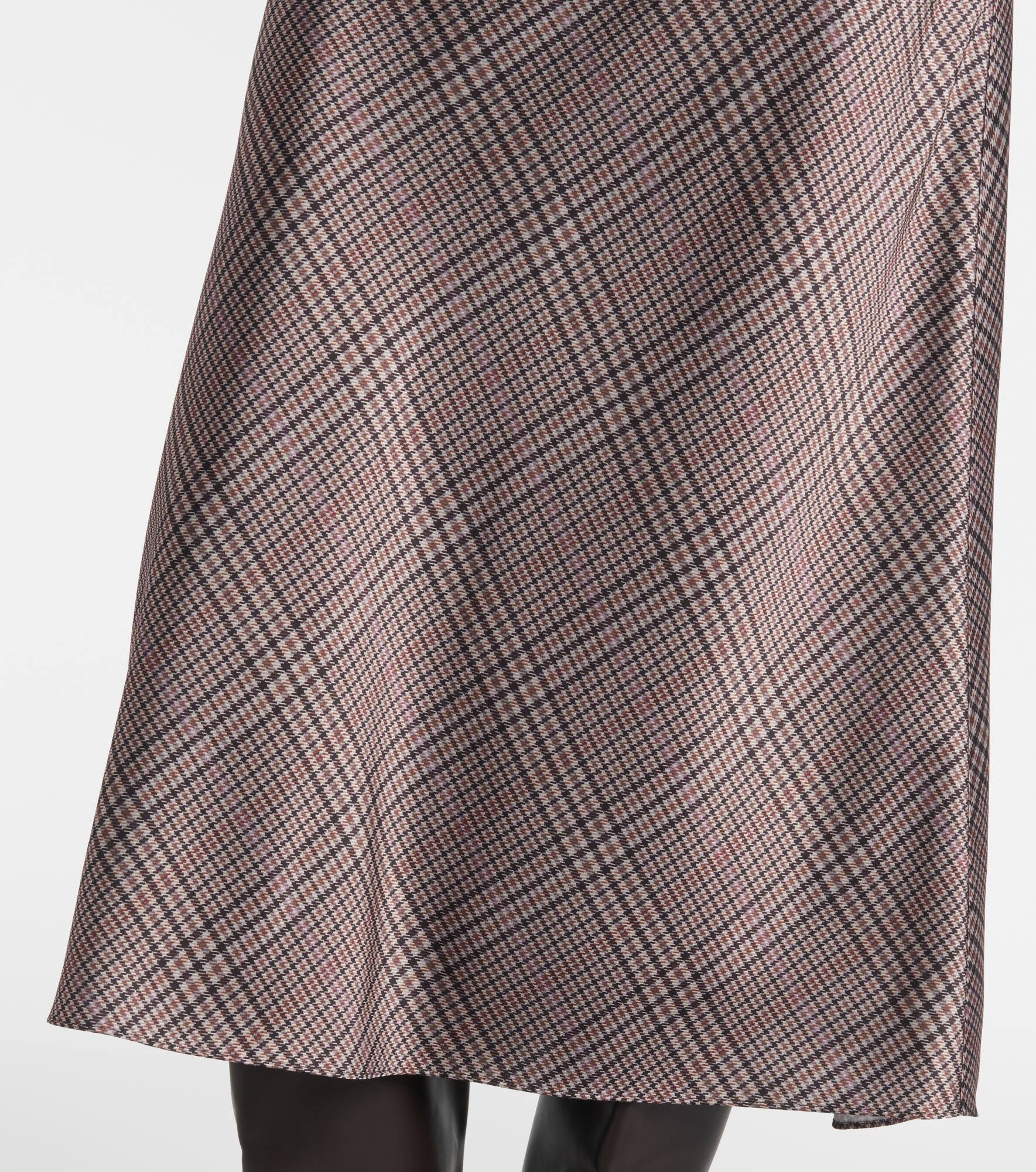 Plaid satin slip skirt - 5