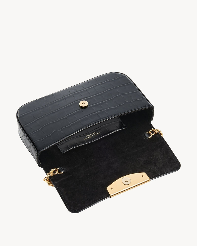 LE MIA EMBOSSED CROC CHAIN BAG 4