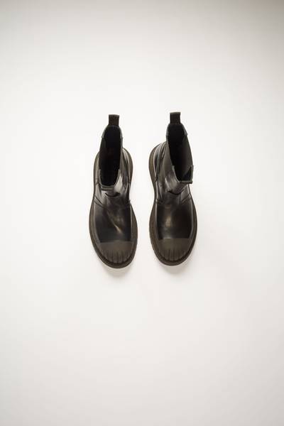 Acne Studios Chelsea leather boots black/dark brown outlook