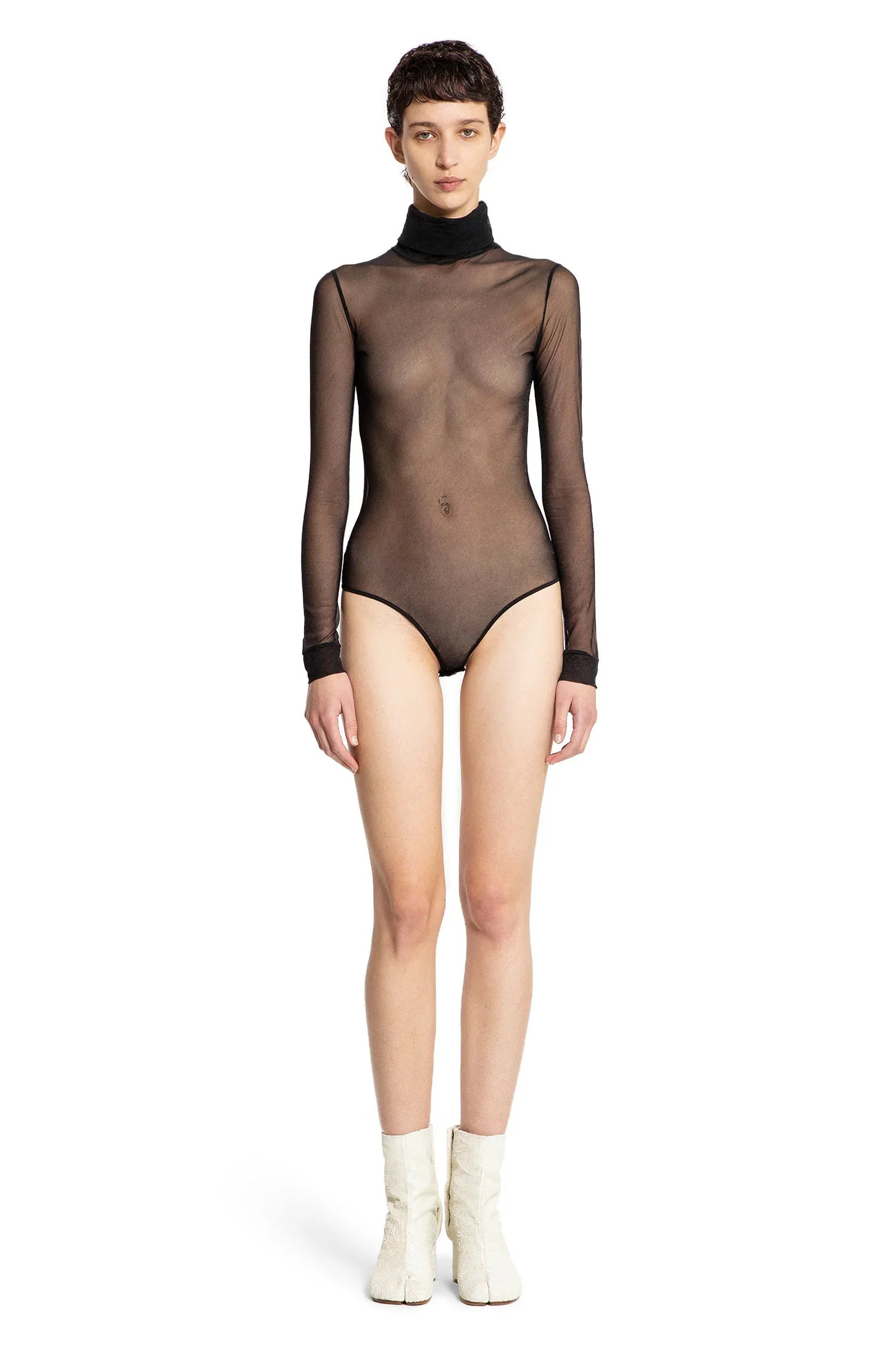 Nylon-Sheer-Turtleneck-Bodysuit - 2