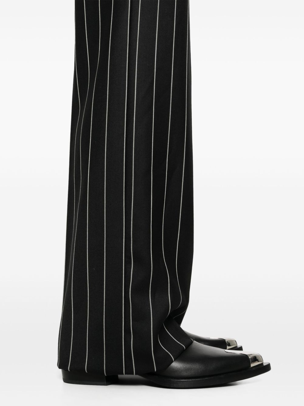pinstripe wool trousers - 5