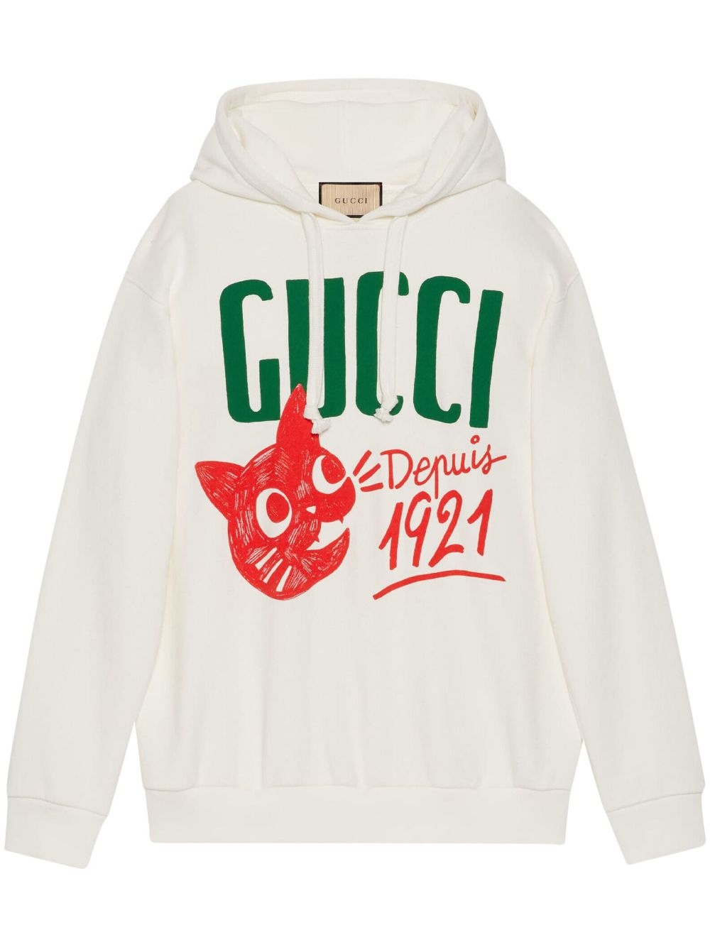 logo-print cotton hoodie - 1