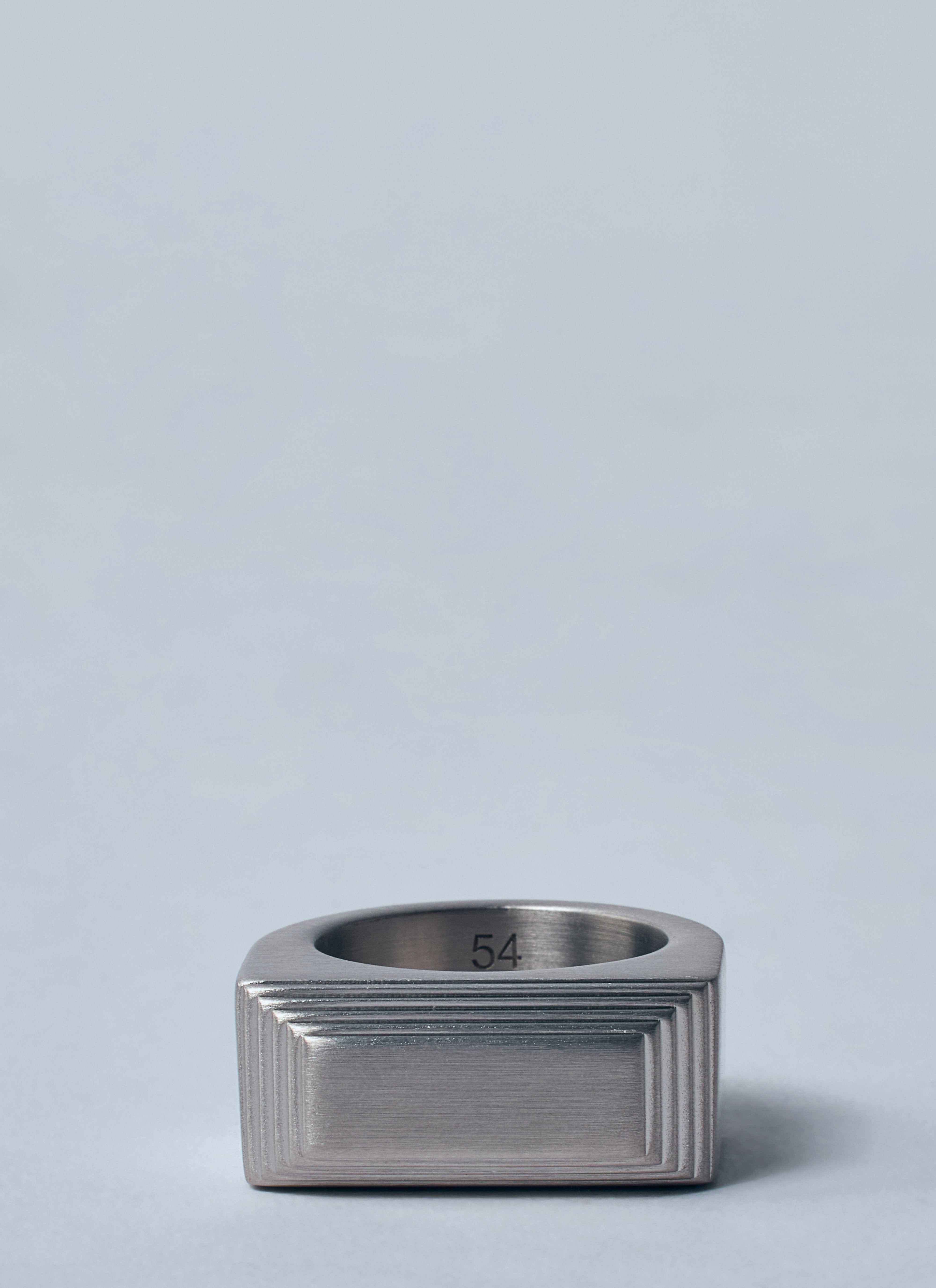 Rick Owens Women Etched Beveled Ring - 5