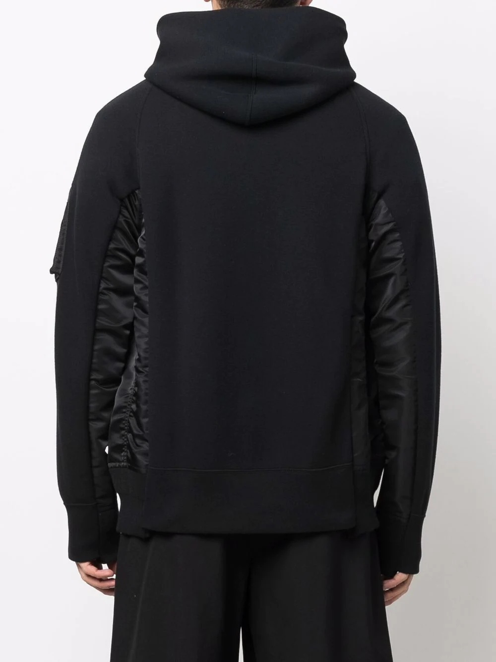 panelled drawstring hoodie - 4