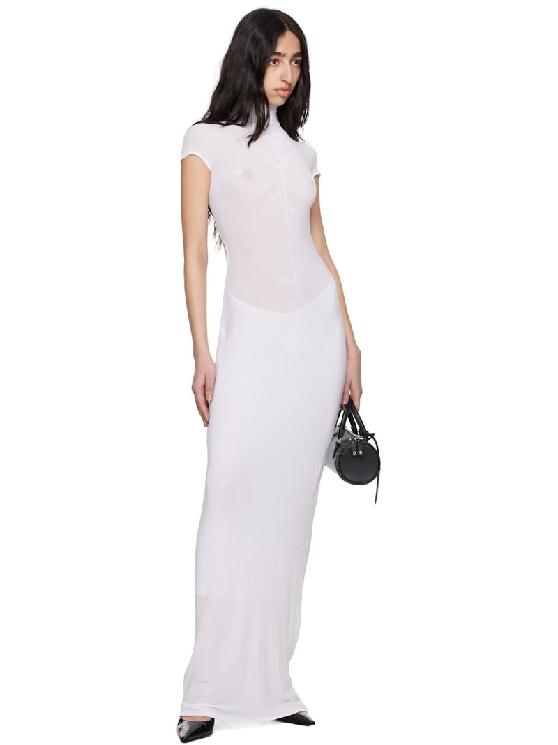 Jean Paul Gaultier White Light Viscose Jersey Sleeveless Maxi Dress outlook