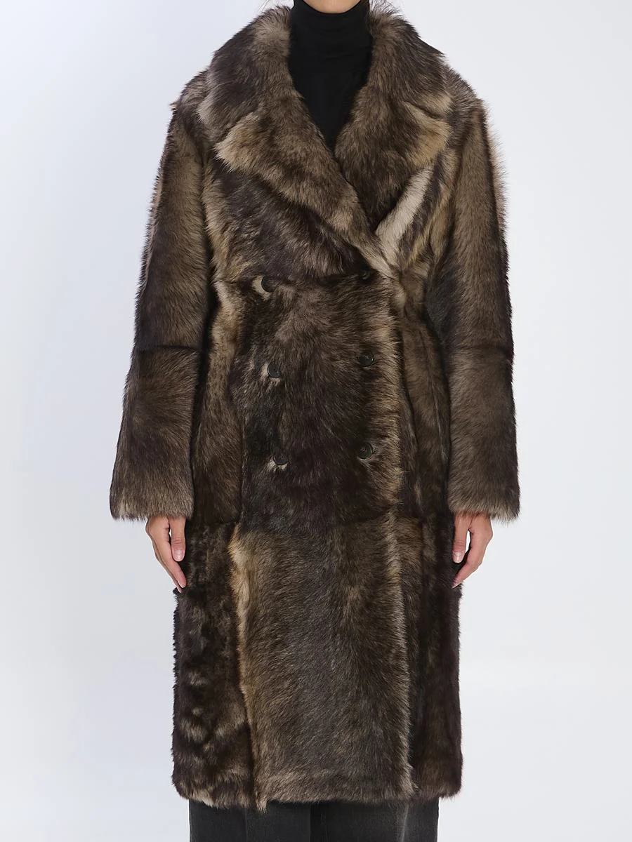 Yves Salomon Lamb Fur Coat - 1