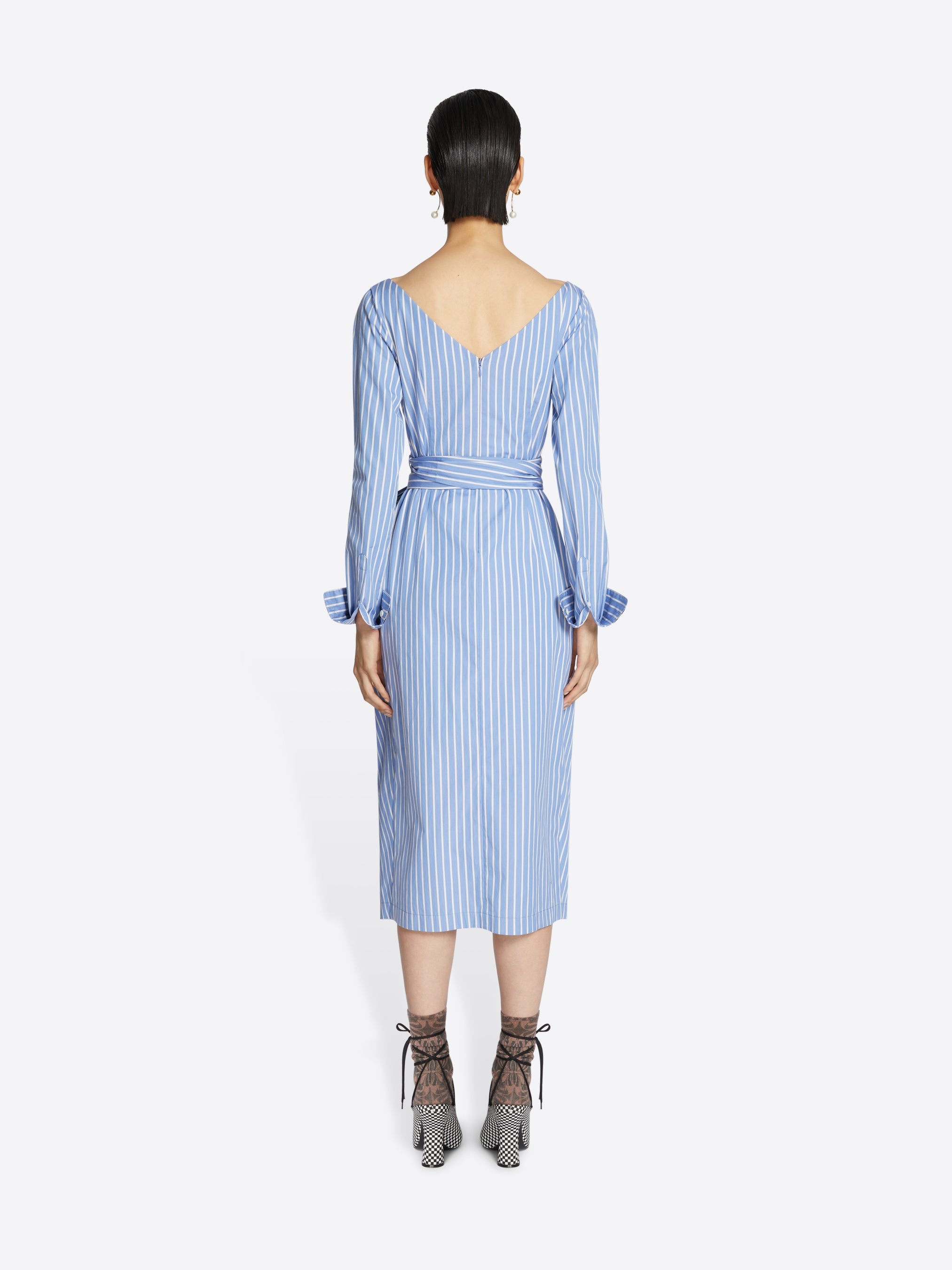 DRAPED SHIRT DRESS - 4