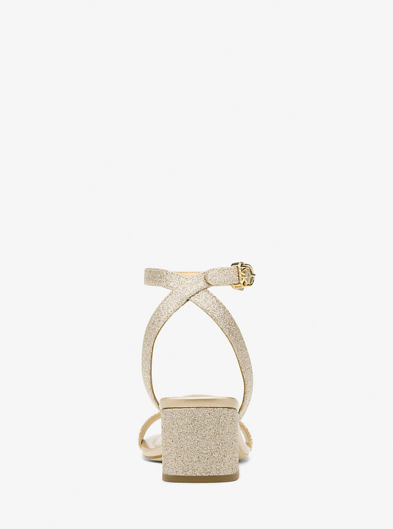 Merriam Glitter-Embellished Leather Sandal 3