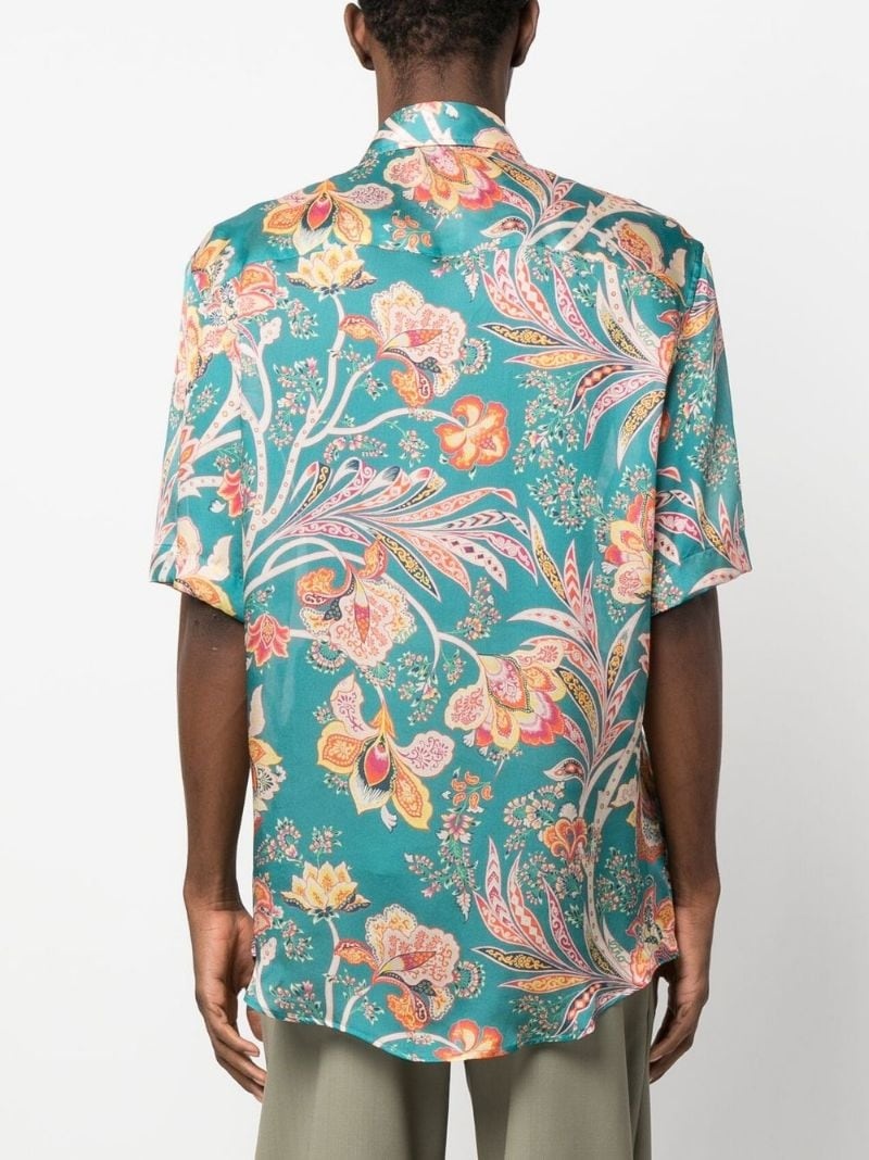 floral paisley-print silk shirt - 4