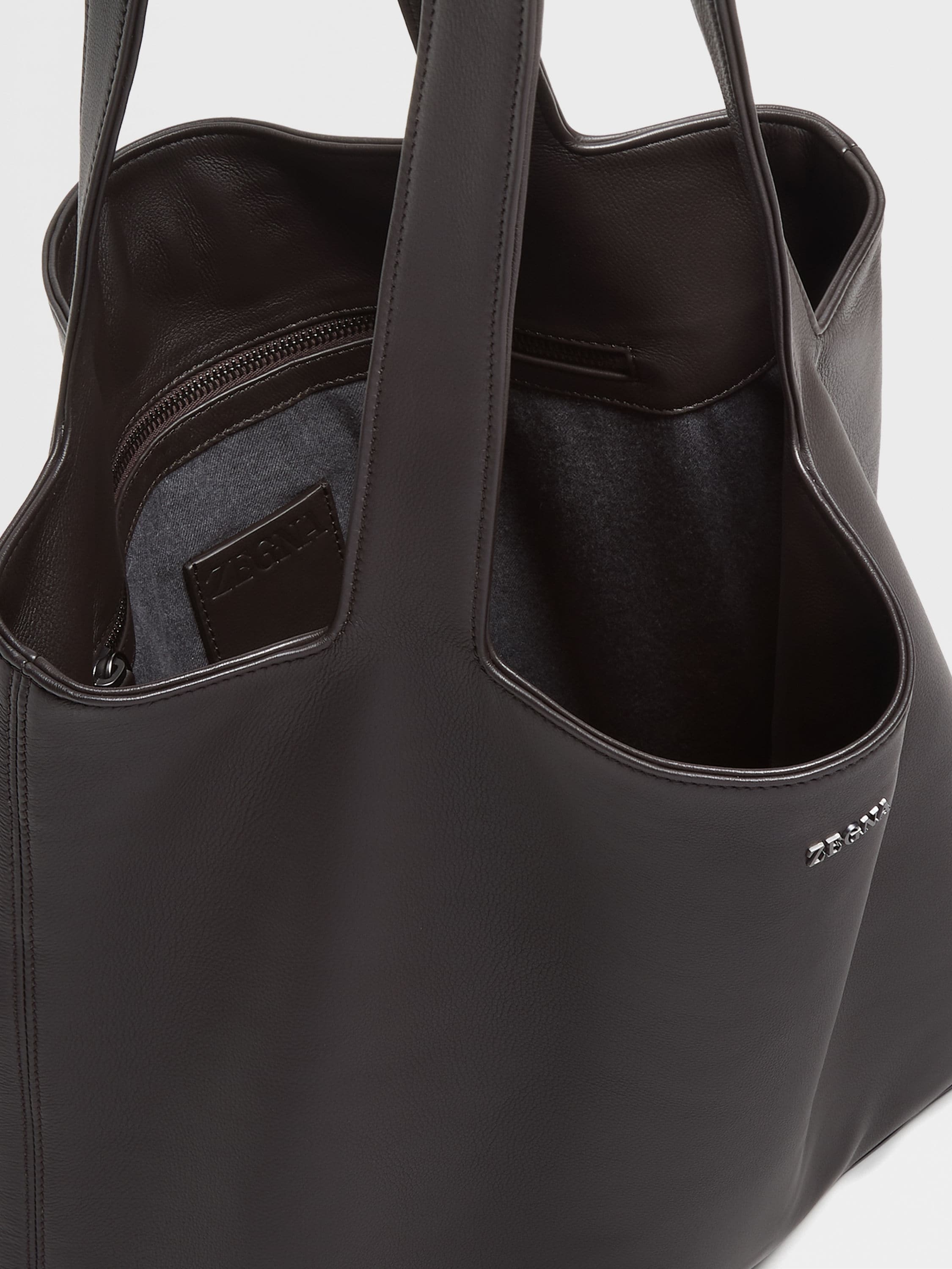 DARK BROWN SECONDSKIN TOTE BAG - 4