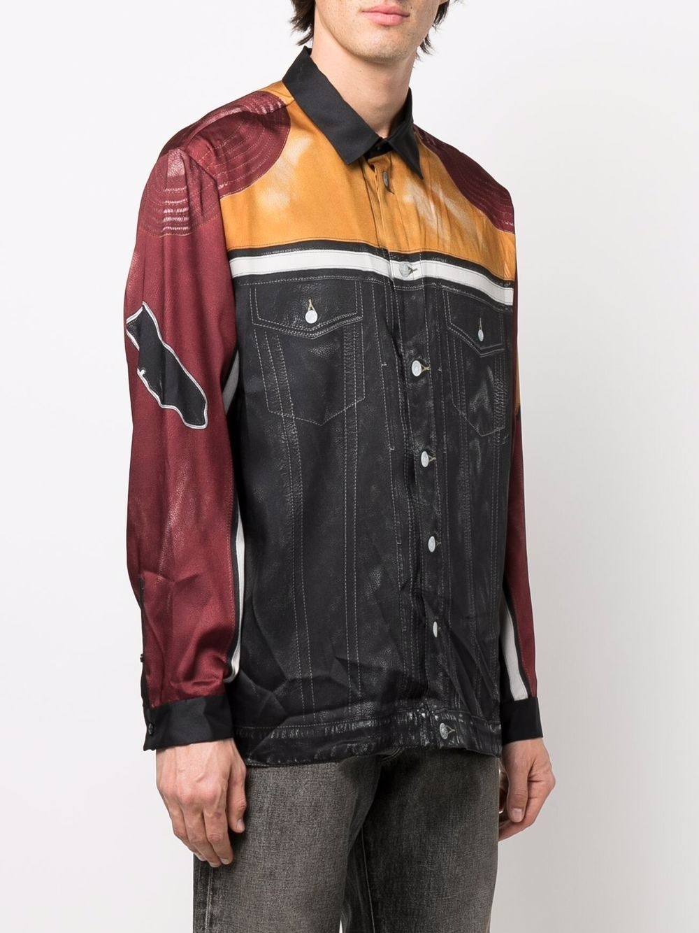 S-Gilliam biker-jacket effect shirt - 3