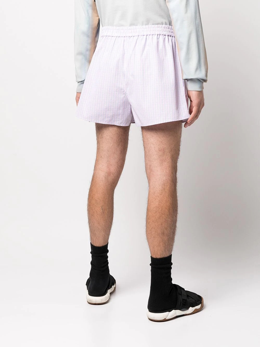 checked logo-print shorts - 5