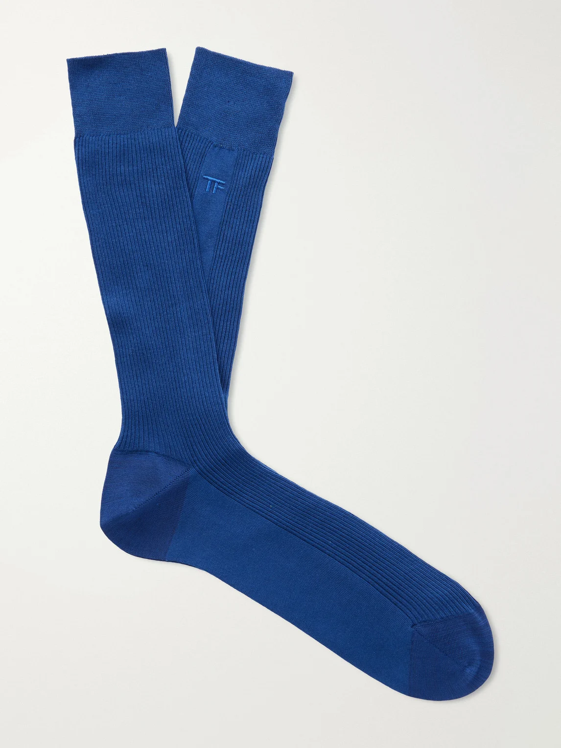 Logo-Embroidered Ribbed Cotton Socks - 1