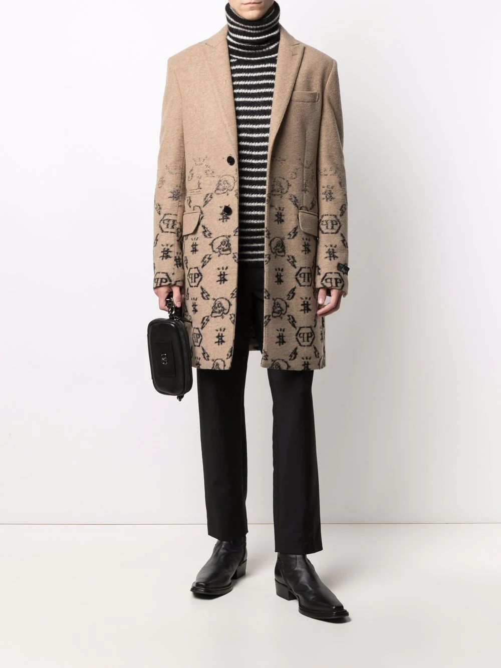 monogram jacquard coat - 2