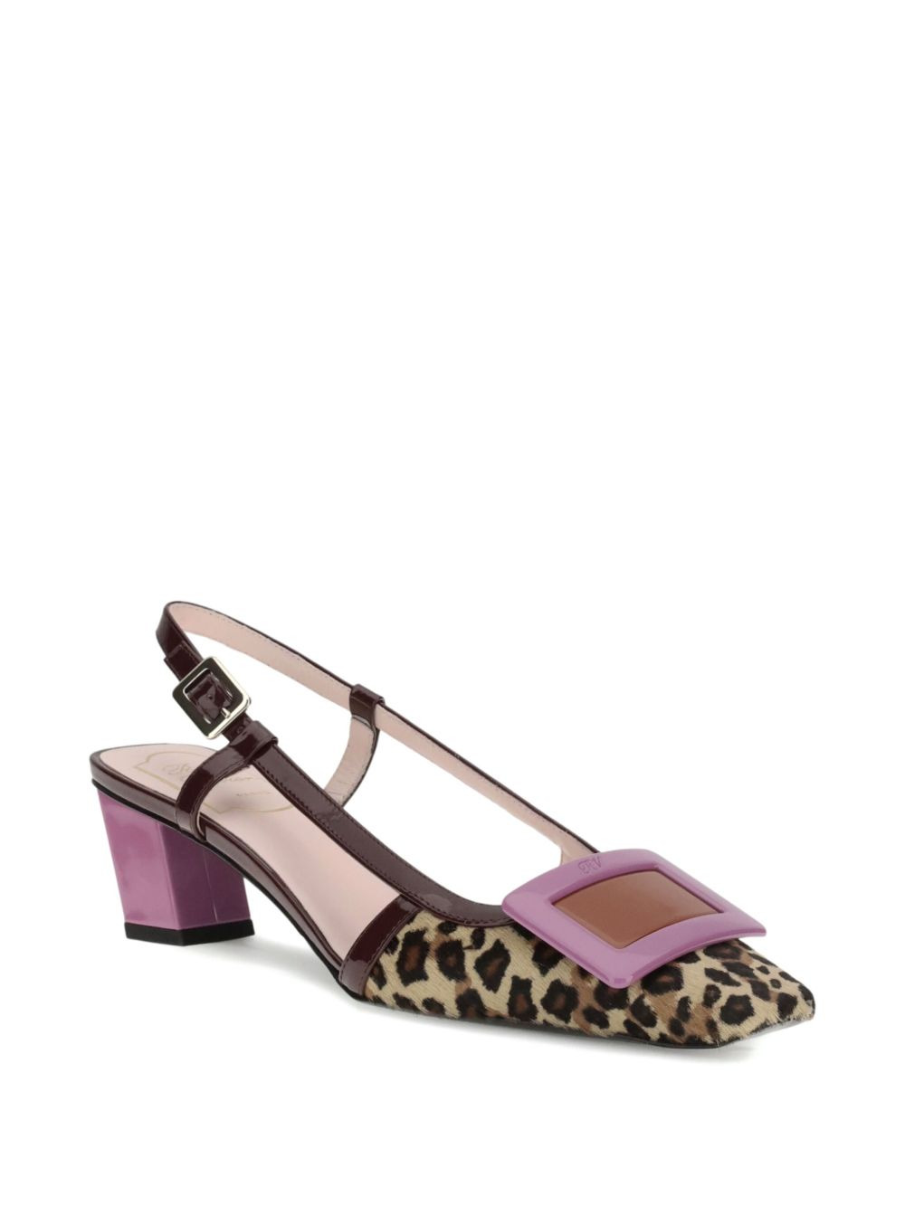 45mm pony buckle slingback pumps - 2