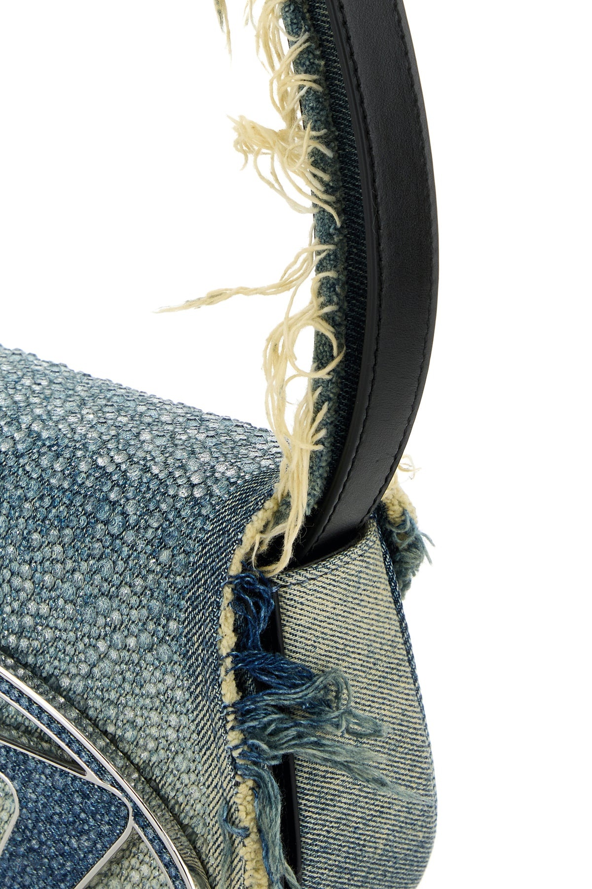 Embellished denim 1DR shoulder bag - 4