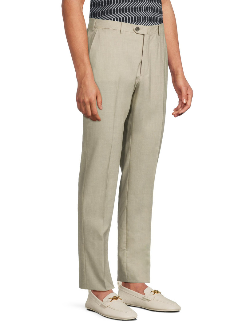 Men's Textured Crease-Front Trousers - Tan 4