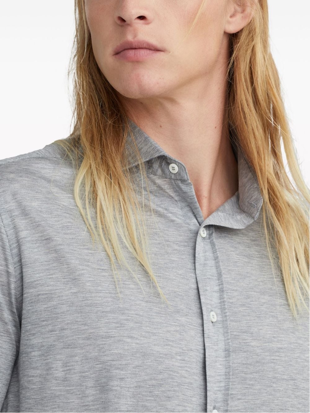 silk-cotton button-up shirt - 5