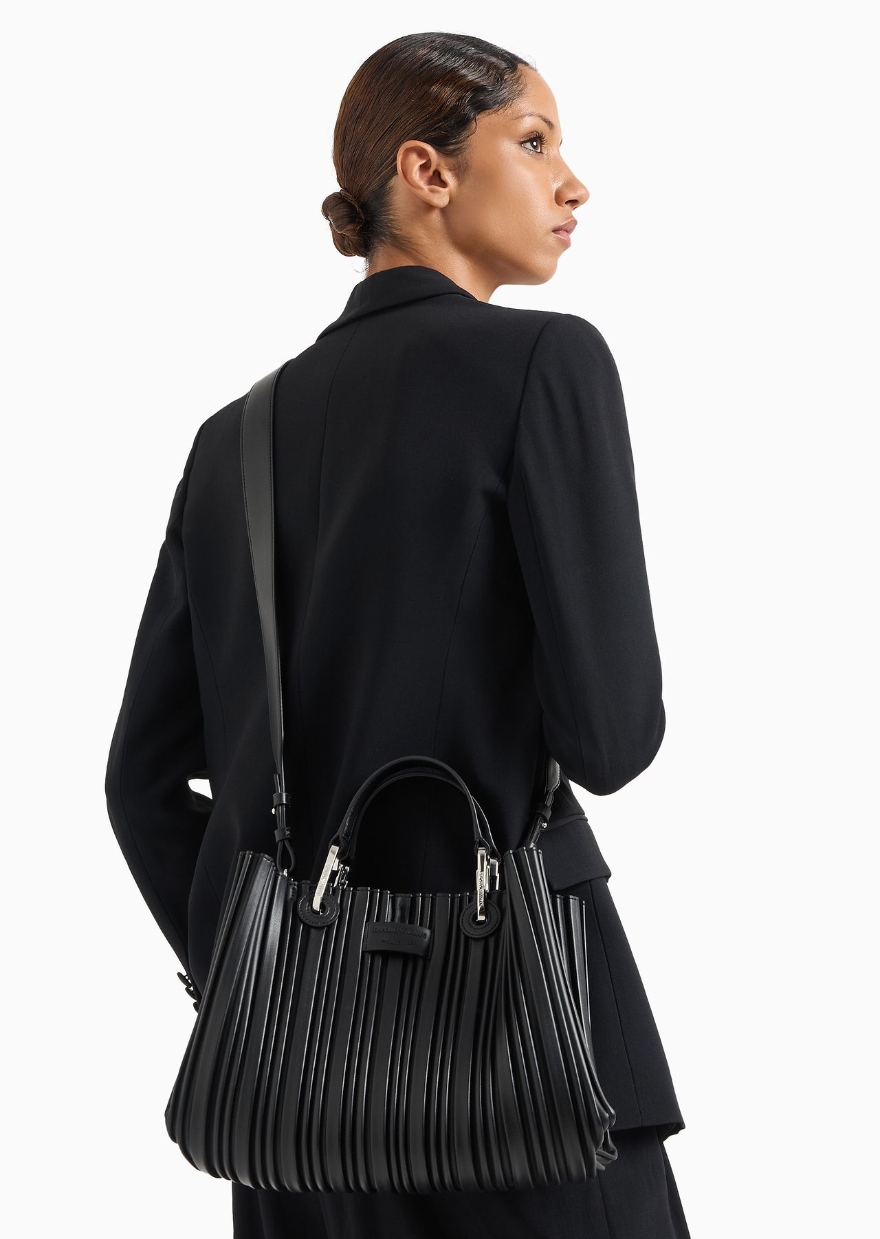 ASV MyEA small shopper bag in pleated, recycled faux nappa leather - 8