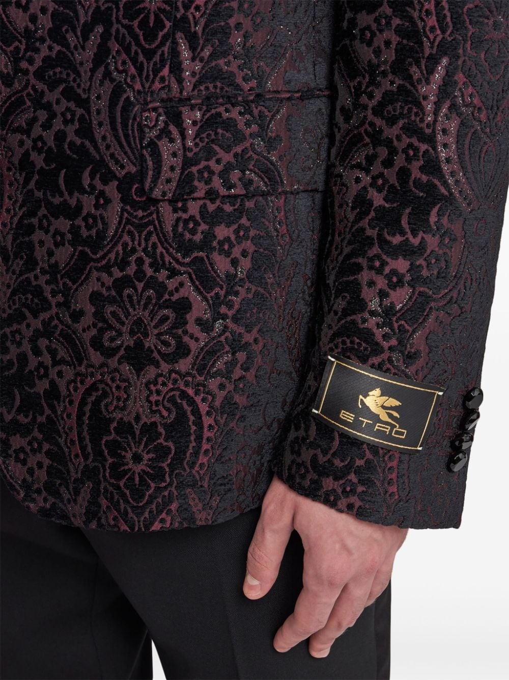 velvet jacquard blazer - 4