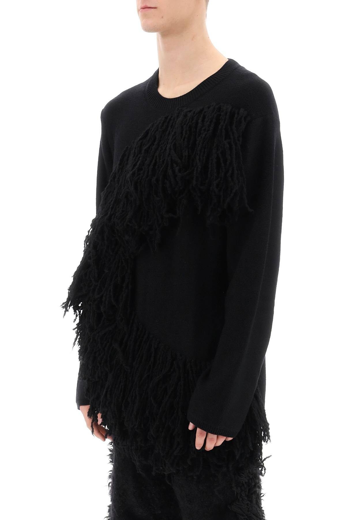 WOOL SWEATER WITH FRINGES - 5