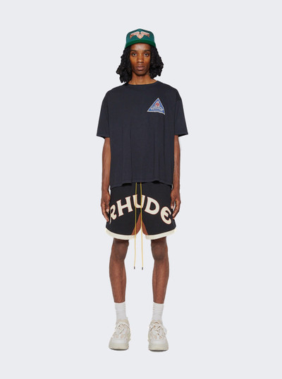 Rhude Mechanic Logo Shorts Black and Brown outlook