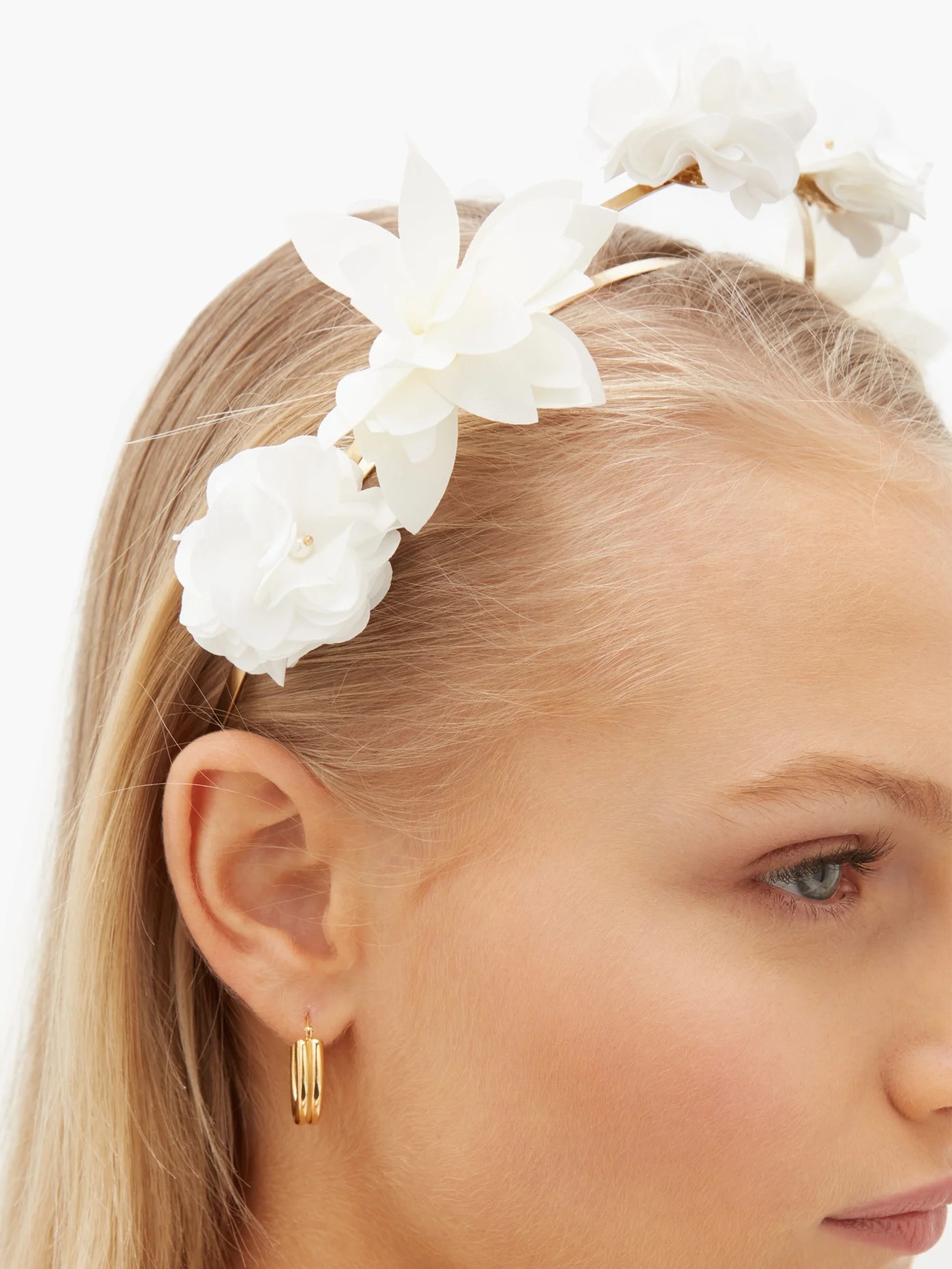 Sentiero faux-pearl and flower headband - 3