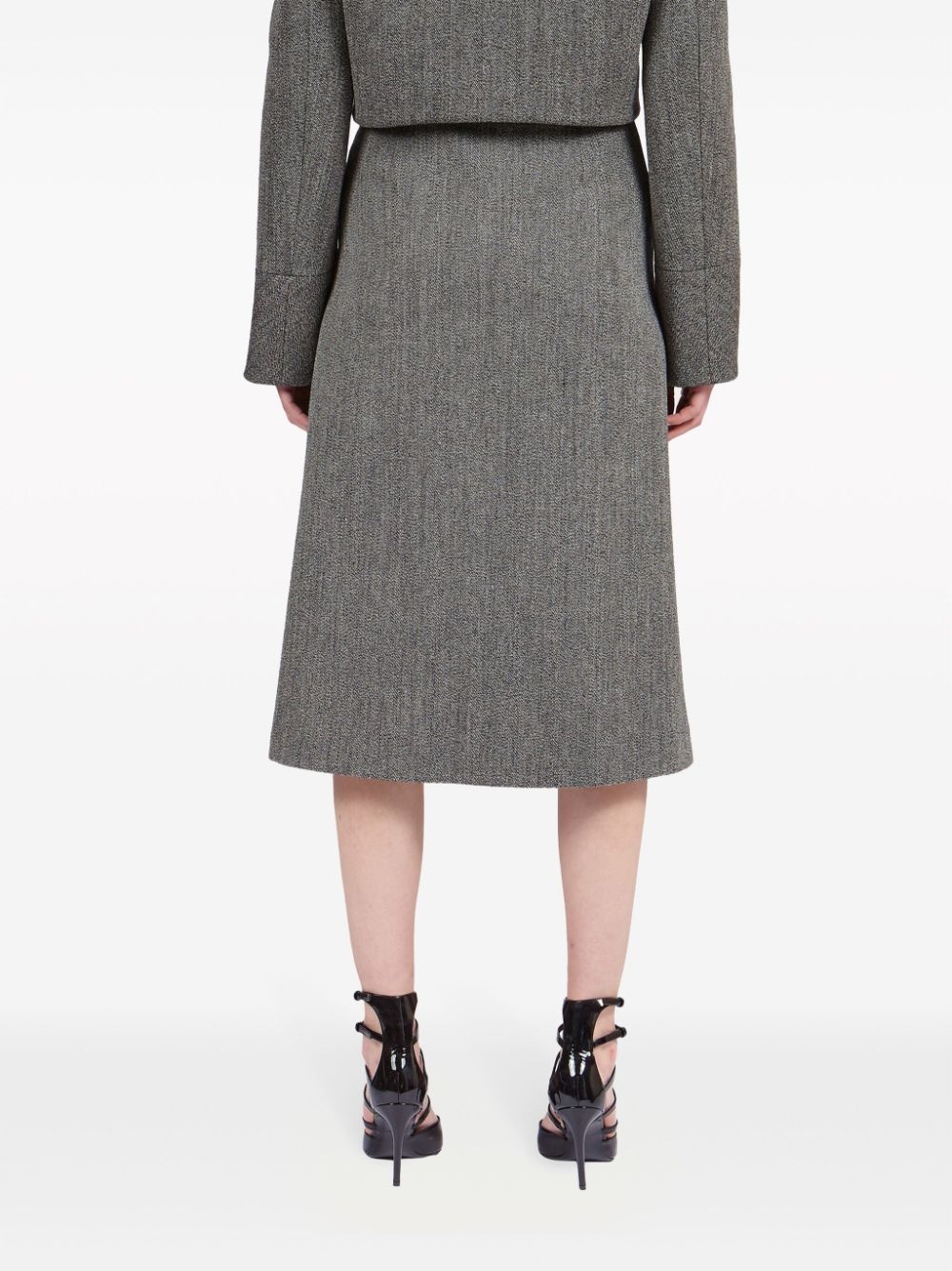 tweed wrap midi skirt - 4