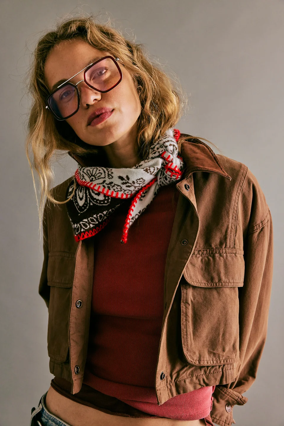 Carmen Knitted Triangle Bandana - 1